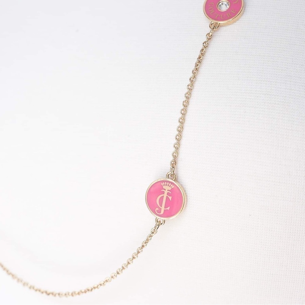 Juicy Couture Pink Long Disc Necklace NWT - Picture 3 of 8
